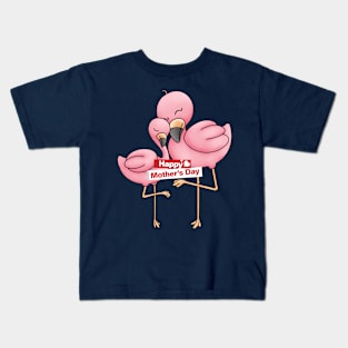 Flamingo mama animal mothers day Kids T-Shirt